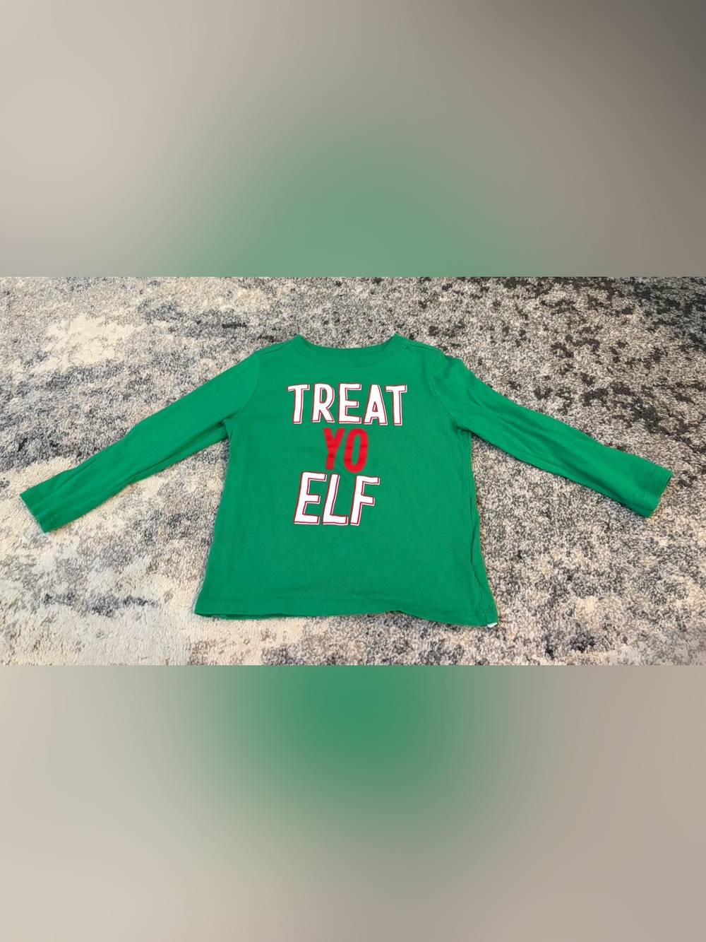 Kids Green 'Treat Yo Elf' Holiday Tee